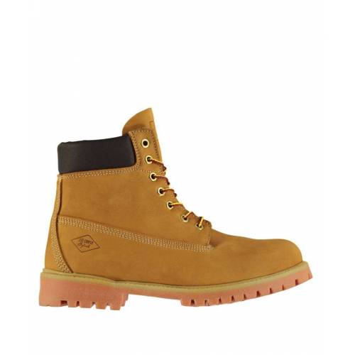 Bild von Lee Cooper Mens 6in Lace Up Rugged Boots Padded Ankle Cushioned Insole Shoes – Honey Leather