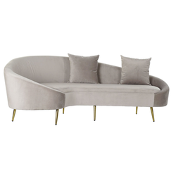 Bild von Sofa DKD Home Decor Polyester Metal Golden Light Grey (210 x 120 x 84 cm)