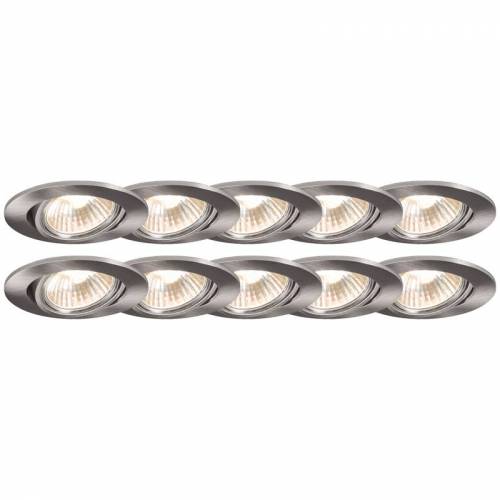 Bild von QAZQA Set of 10 recessed spotlights steel tiltable – Cisco