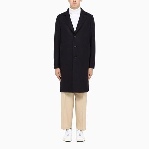 Bild von Navy Wool Single-breasted Coat – Blue – Harris Wharf London Coats